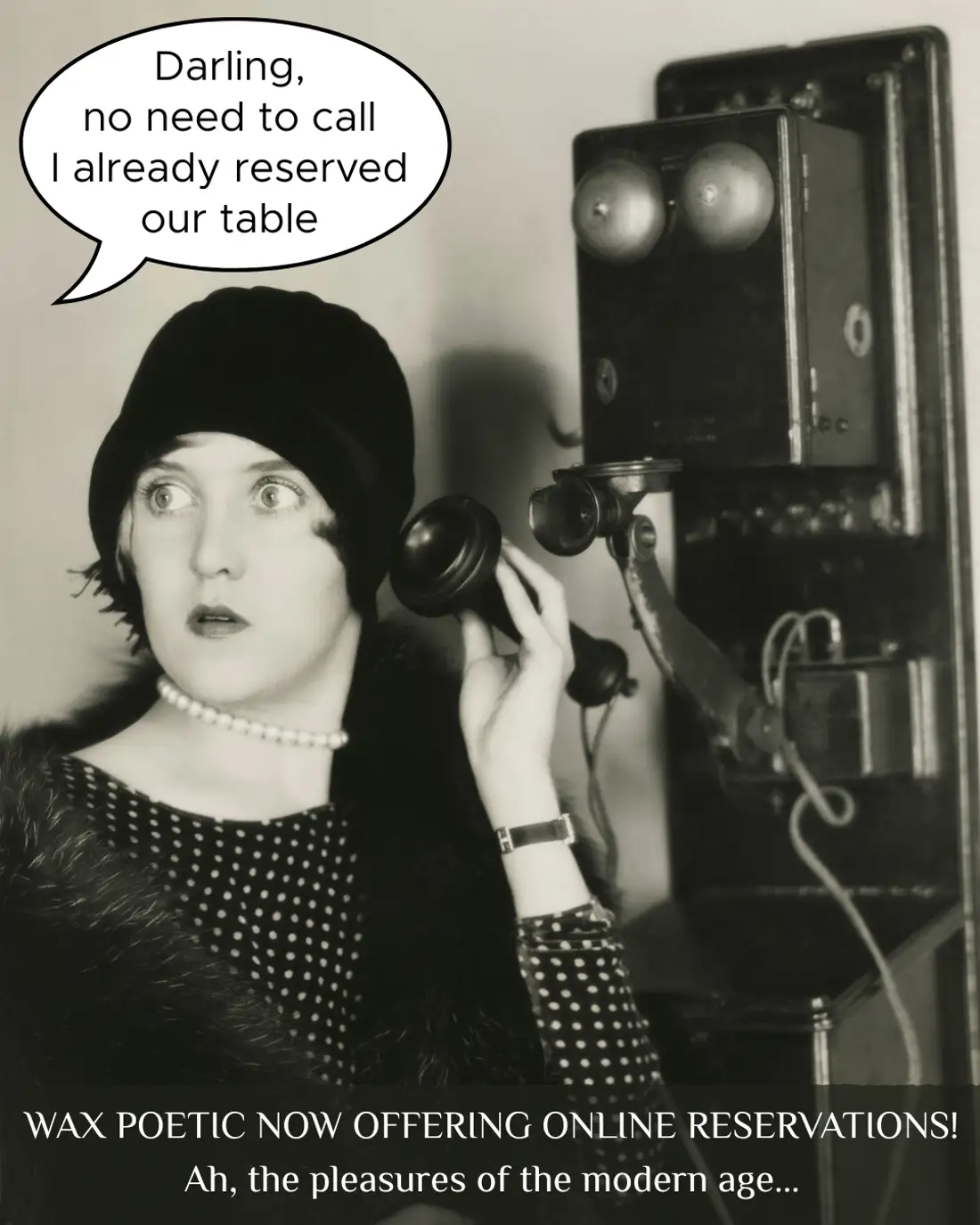 woman on old fashioned telephone